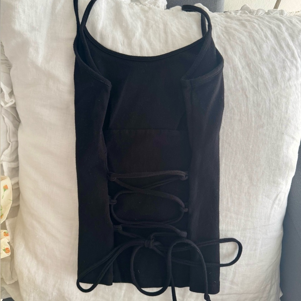Brandy Melville lace up cami tank top